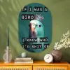 Parkiet - Turquoise - Quotes - Decoratie Wandcirkel Ovaal Glas middel -sfeer2