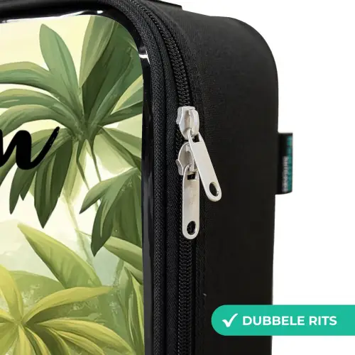 Olifant - Tijger - Bos - Jungle Kinderkoffer - Zwart klein -rits_NL