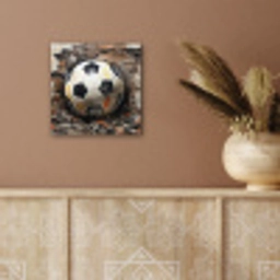 Voetbal - Muur - Zwart - Wit aluminium wit klein -sfeer4