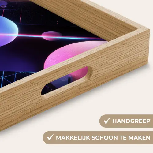 Bollen - Neon - Lijnen - Roze Dienblad Rechthoek middel -USP_HandgreepNL