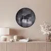 Paard - Magisch - Zwart Fotolijst rond zonder passe partout klein -sfeer3