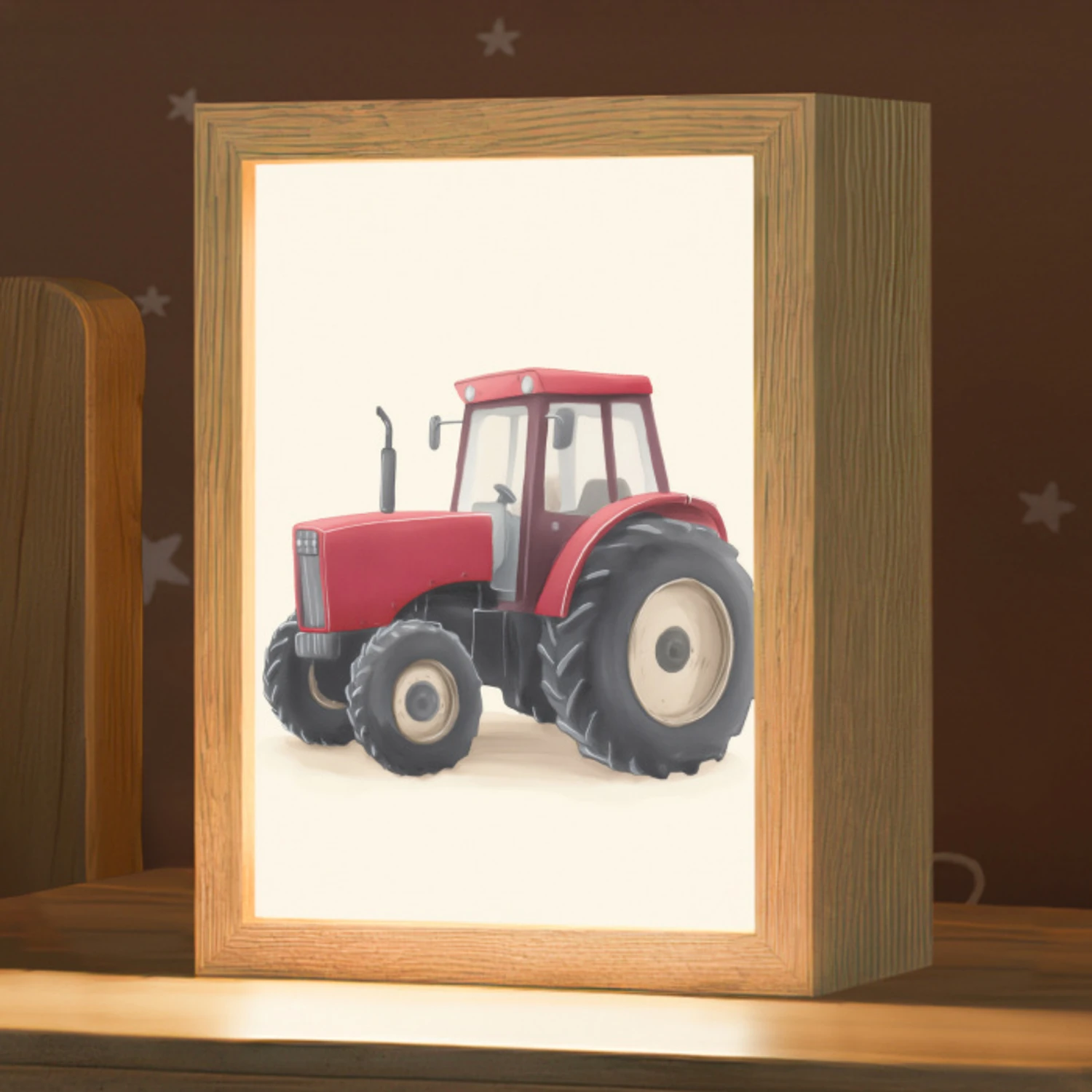 Trekker - Minimalistisch - Illustratie - Rood Light Box met kabel (Kinderlampje) klein -zzz_3d_website