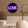 Neon - Love - Valentijn Wandcirkel behangsticker klein -sfeer1