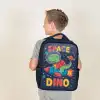 Dino - Raket - Kleurrijk Rugzak - Zwart middel -sfeer2