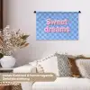 Sweet dreams - Vierkanten - Roze - Blauw Wandkleed katoen klein -tsfeer1_DE