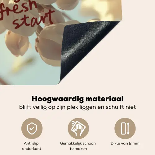 Bloesems - Zonlicht - Quote - Wit Inductie beschemer met haakjes klein -ky-onderkant-nl