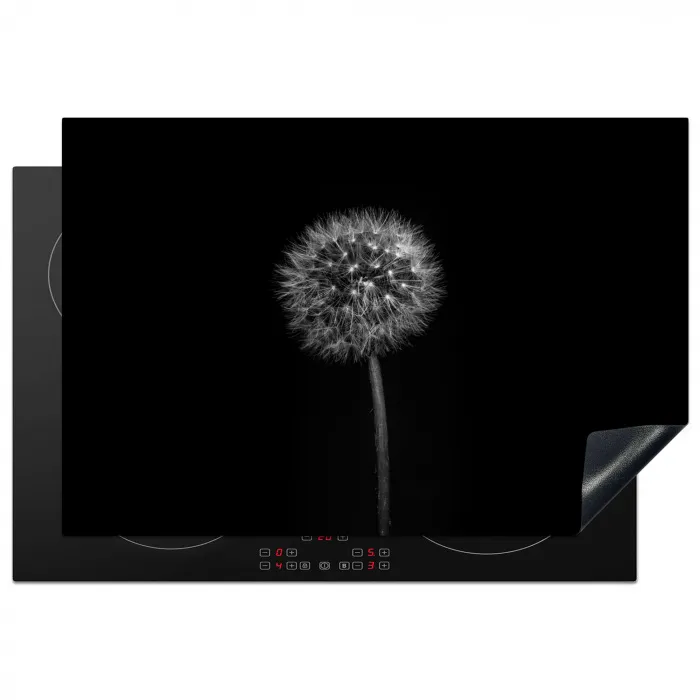 Paardenbloem - Zwart - Bloemen - Botanisch Inductie beschermer vinyl 3mm klein -3d