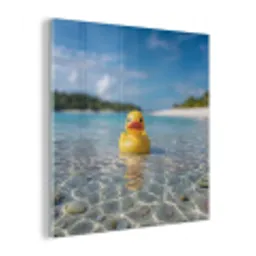 Tropisch - Badeend - geel plexiglas 5mm klein -z3d