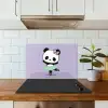 Panda - Paars - Sierlijk - Kawaii keuken achterwand spatscherm klein -sfeer2
