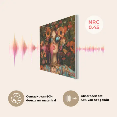 Vrouwen - Bloemen - Modern - Bril - Abstract PET vilt klein -USP_NL