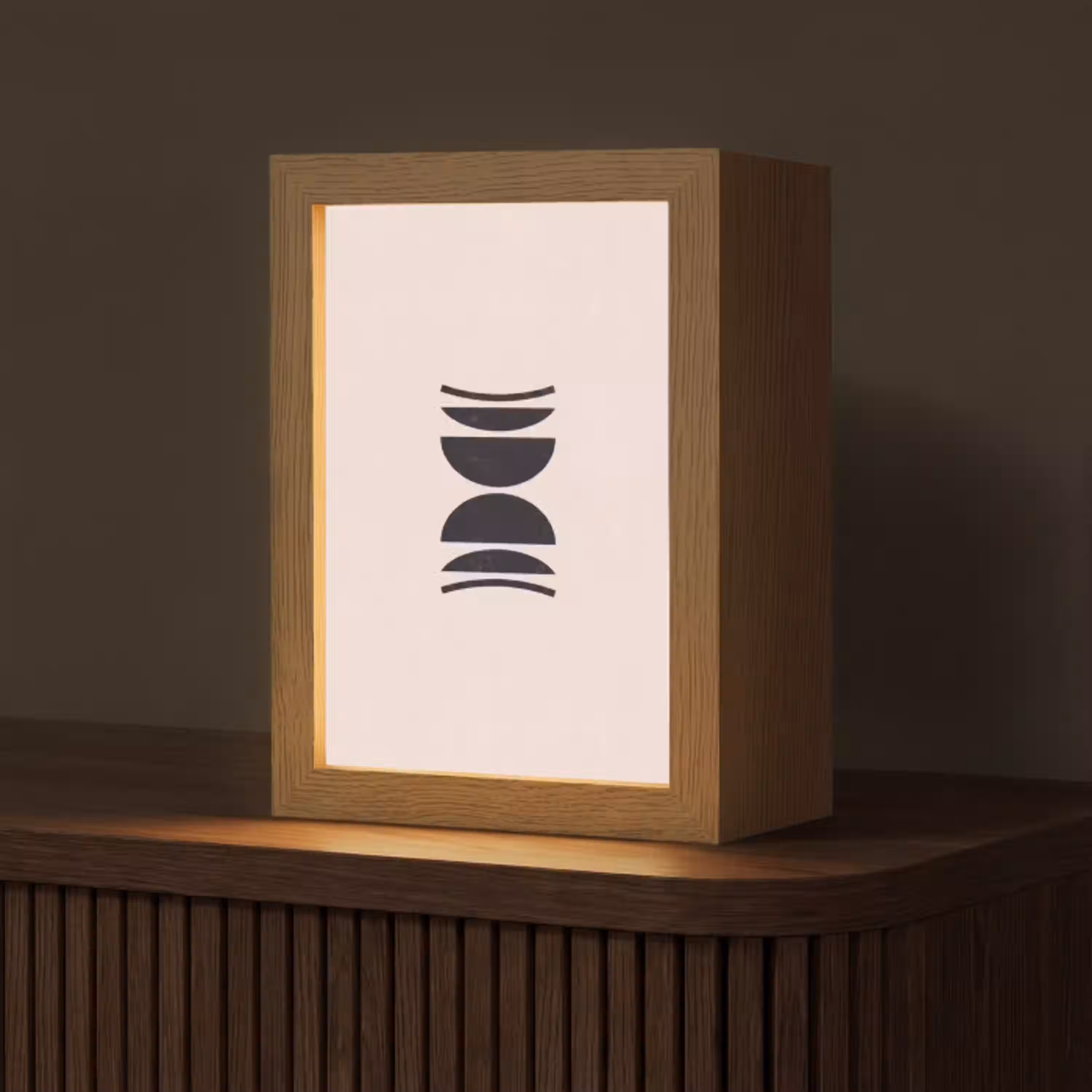 Abstract - Vormen - Zwart Light Box met kabel (Tafellamp) klein -z3d_website