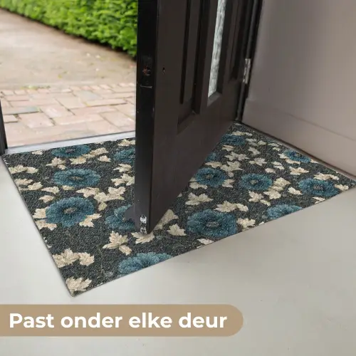 Botanisch - Bloemen - Blauw Deurmat klein 898 -USP_NL