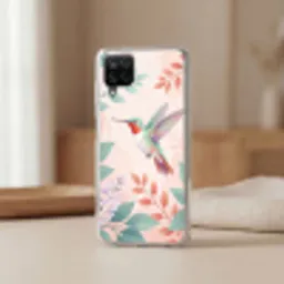 Kolibrie - Vliegen - Natuur - Illustratie - Kleurrijk Telefoonhoesje Samsung Galaxy A12 klein -sfeer2