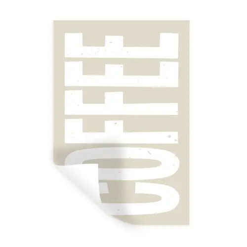 Wit - Koffie - Vintage - Decoratie Muursticker klein -3d
