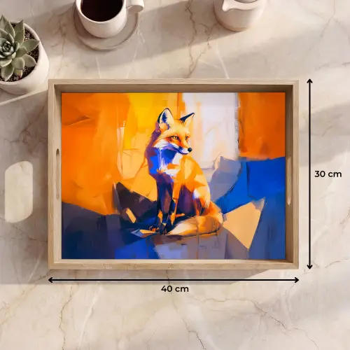 Vos - Oranje - Vormen - Abstract Dienblad Rechthoek middel -USP_Formaat