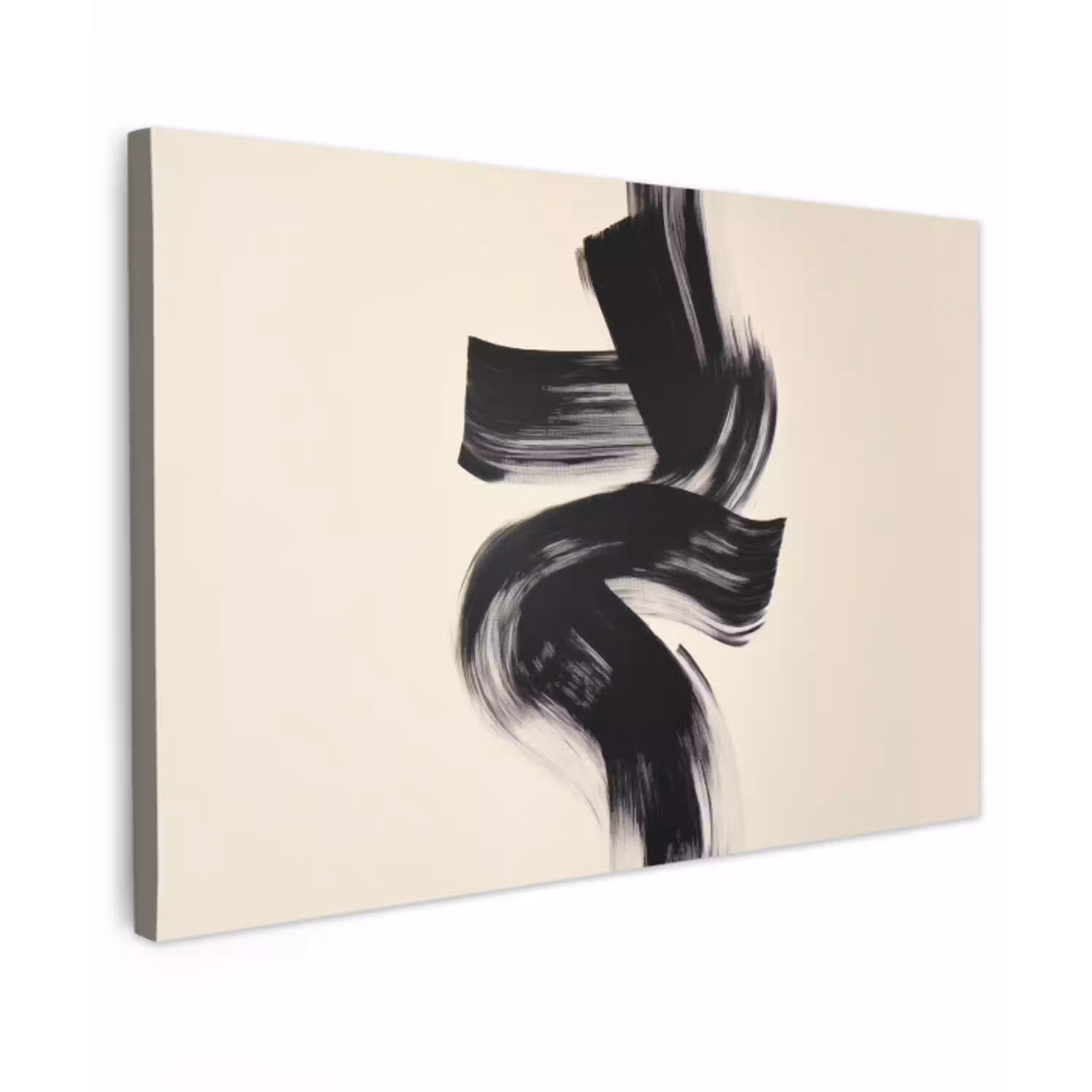 Strepen - Zwart - Abstract canvas 2cm klein -z3d
