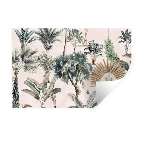 Retro - Jungle - Natuur - Dieren Muursticker klein -3d