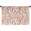 Lijnen - Abstract - Rood - Beige Wandkleed katoen klein 269 -zz3d