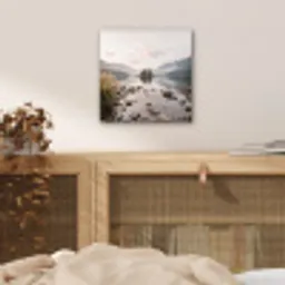 Meer - Bergen - Landschap - Groen aluminium wit klein -sfeer3