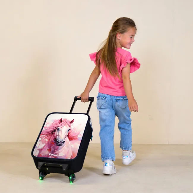 Pastel Praalpaard Kinderkoffer - Zwart klein -sfeer1