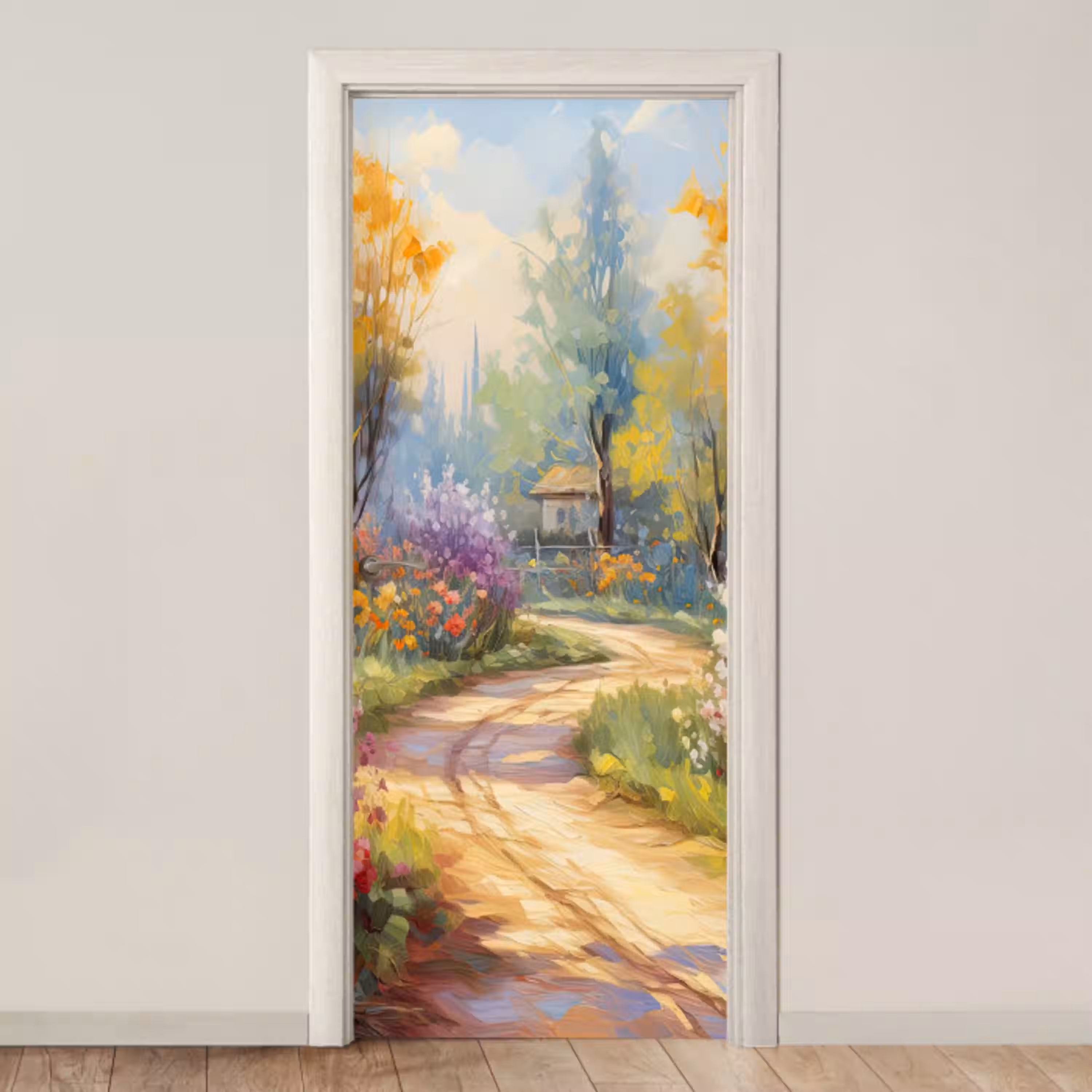 Bloemen - Bomen - Kunst - Watercolor deurposter klein -3d_beige