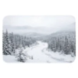 Rivier - Bevroren - Landschap - Winter Badmat klein -3d