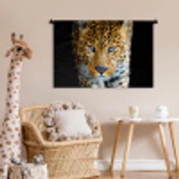 Luipaard - Dieren - Portret - Wilde dieren - Zwart Wandkleed katoen middel -wsfeer5_kind