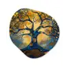 Boom - Levensboom - Blauw - Goud Wandcirkel Organisch Forex 3mm klein -3d