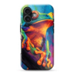 Kikker - Felgekleurd - Tak - Regenboog Toughcase MagSafe Apple iPhone 17 klein -3d