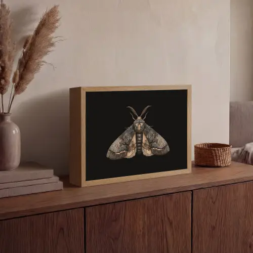 Mot - Bladachtig - Grijs Light Box met batterij (Wandlamp) middel -sfeer2