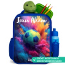 Neon - Bal - Kleurrijk Kinderrugzak - Blauw middel -inhoud_NL