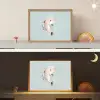 Dolfijn - Zeewier - Grijs Light Box met batterij (Wandlamp kind) middel -sfeer3_kind