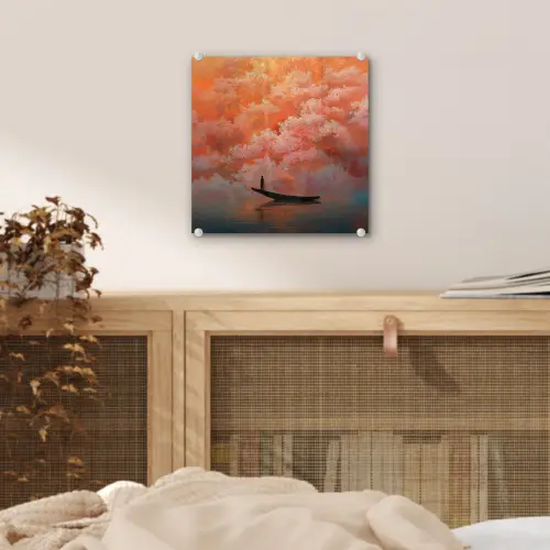 Zee - Boot - Wolken - Oranje plexiglas 5mm klein -sfeer4