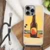 Bierfles - Zonsondergang - Palmbomen - Zee Hoesje iPhone 16 Pro Max met koord klein -sfeer4