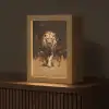 Leeuw - Geschilderd - Abstract - Goud Light Box met kabel (Tafellamp) klein -z3d_website