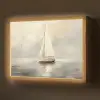 Zeilschip - Zee - Bewolkt Light Box met batterij (Wandlamp) middel -z3d_website