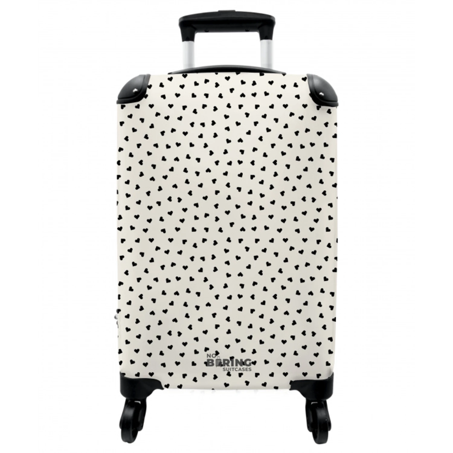 Valentijn hartvormig patroon zwart NBS - Handbagage koffer - Vrouwen middel -3d