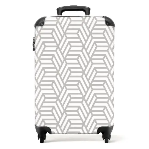 Grafisch - Patroon - Modern -  Opvallend NBS - Handbagage koffer - Kinderen Unisex middel 644 -productfoto_recht