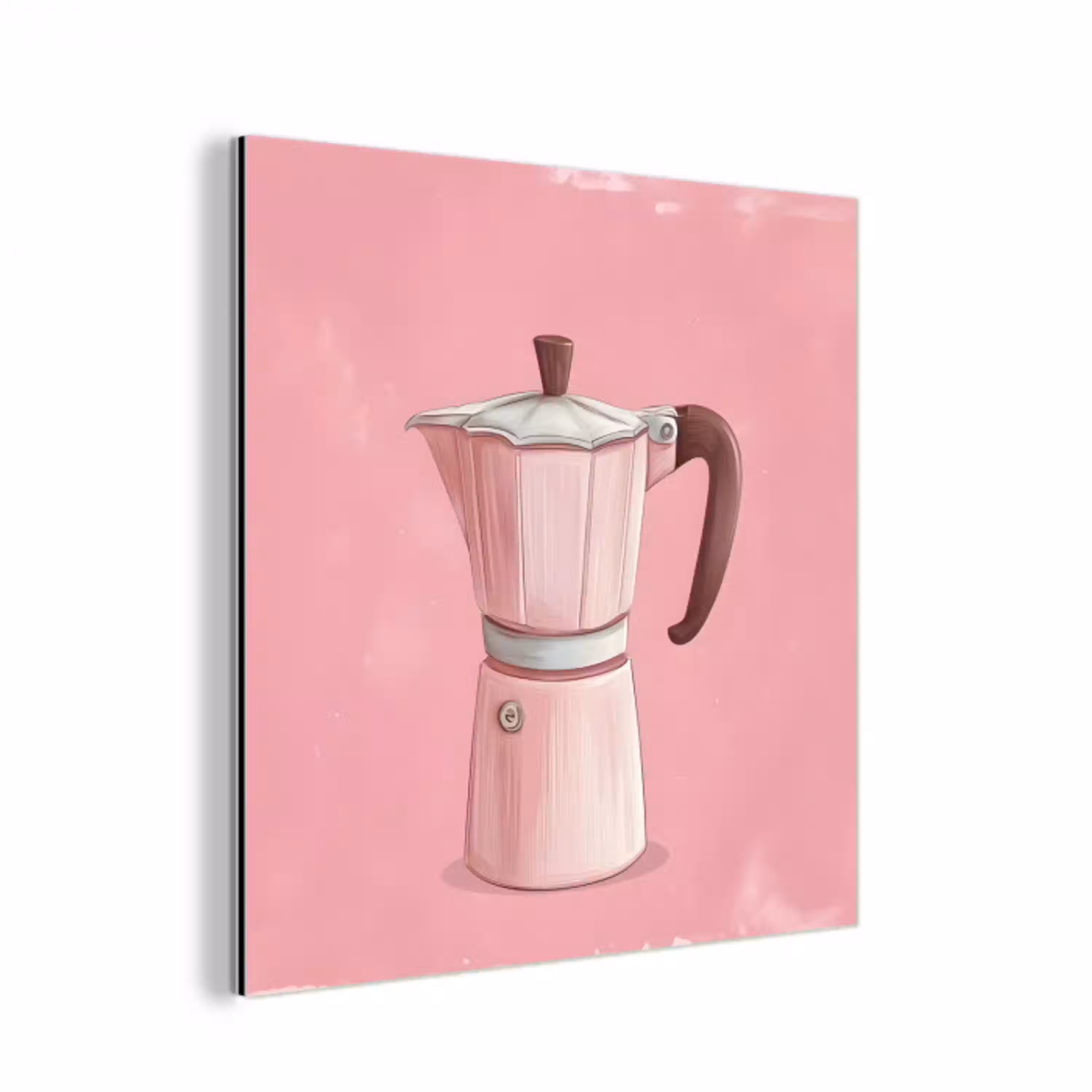 Roze - Mokkapot - Illustratie - Koffie aluminium wit klein -3d