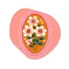 Illustratie - Bloemen - Rand - Roze Wandcirkel Organisch Plexiglas middel -3d