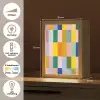 Stroken - Blauw - Patroon - Abstract Light Box met kabel (Tafellamp) klein -USP_NL