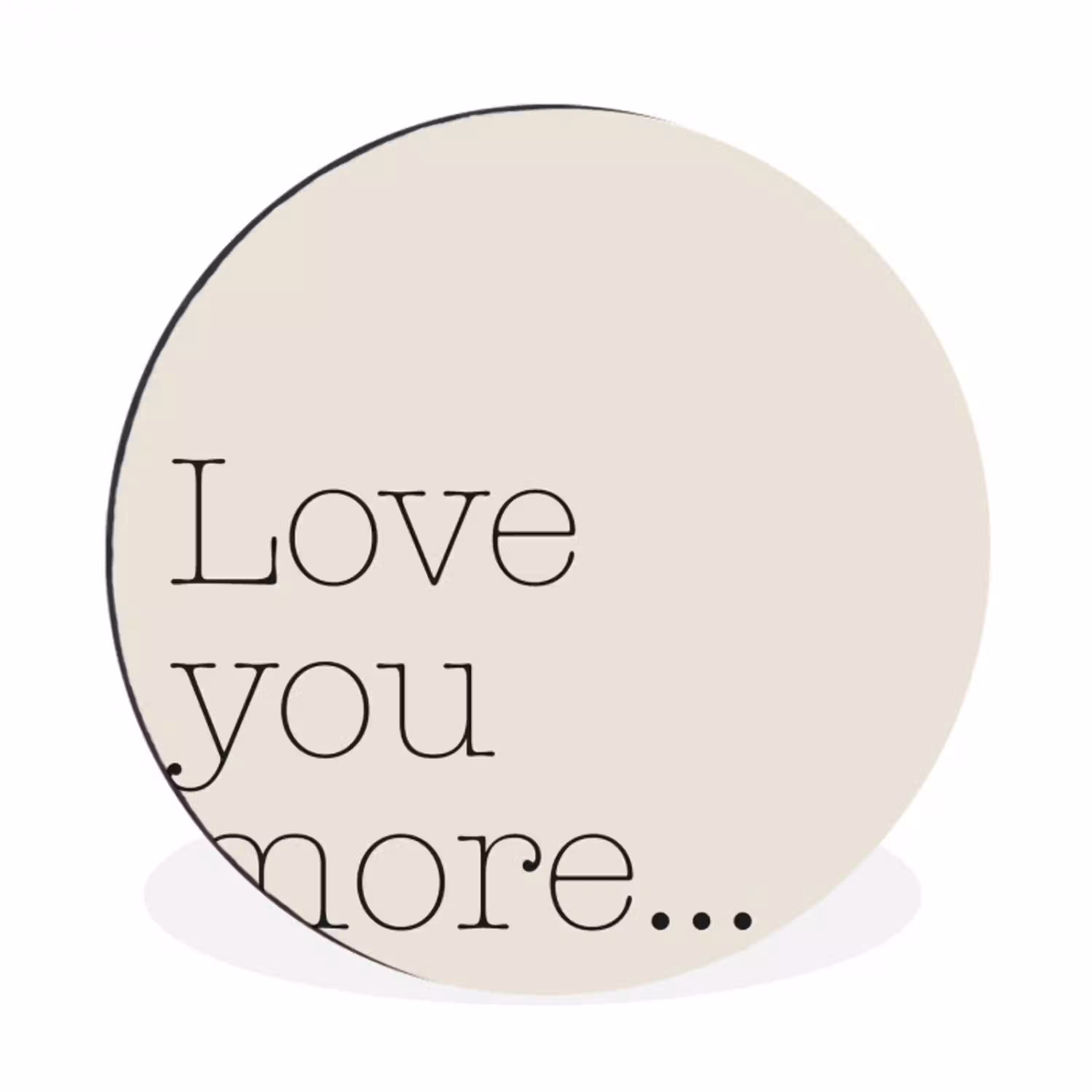 Minimalistisch - Love - Beige Wandcirkel aluminium klein -3d