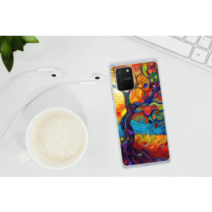 Boom - Zon - Verflook - Kleuren - Abstract Telefoonhoesje Samsung Galaxy S10 Lite klein -oordopS10Lite