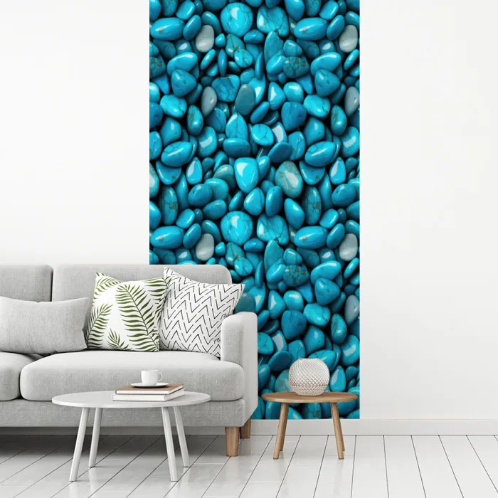 Glanzende - Blauwe - Stenen fotobehang vinyl groot 64 -woonkamer