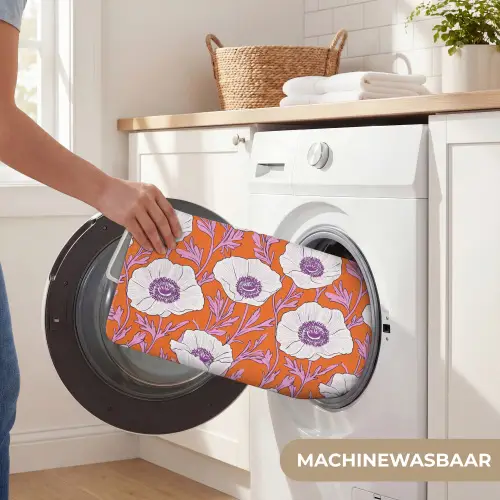 Bloemen - Grafisch - Oranje WCmat klein 1009 -USP_WasbaarNL
