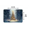 Kerstlicht - Woud - Hert - Donker Placemat vinyl groot -specs