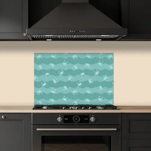 Zee - Dieren - Blauwe krab - Blauw keuken achterwand spatscherm klein 900 -sfeer1