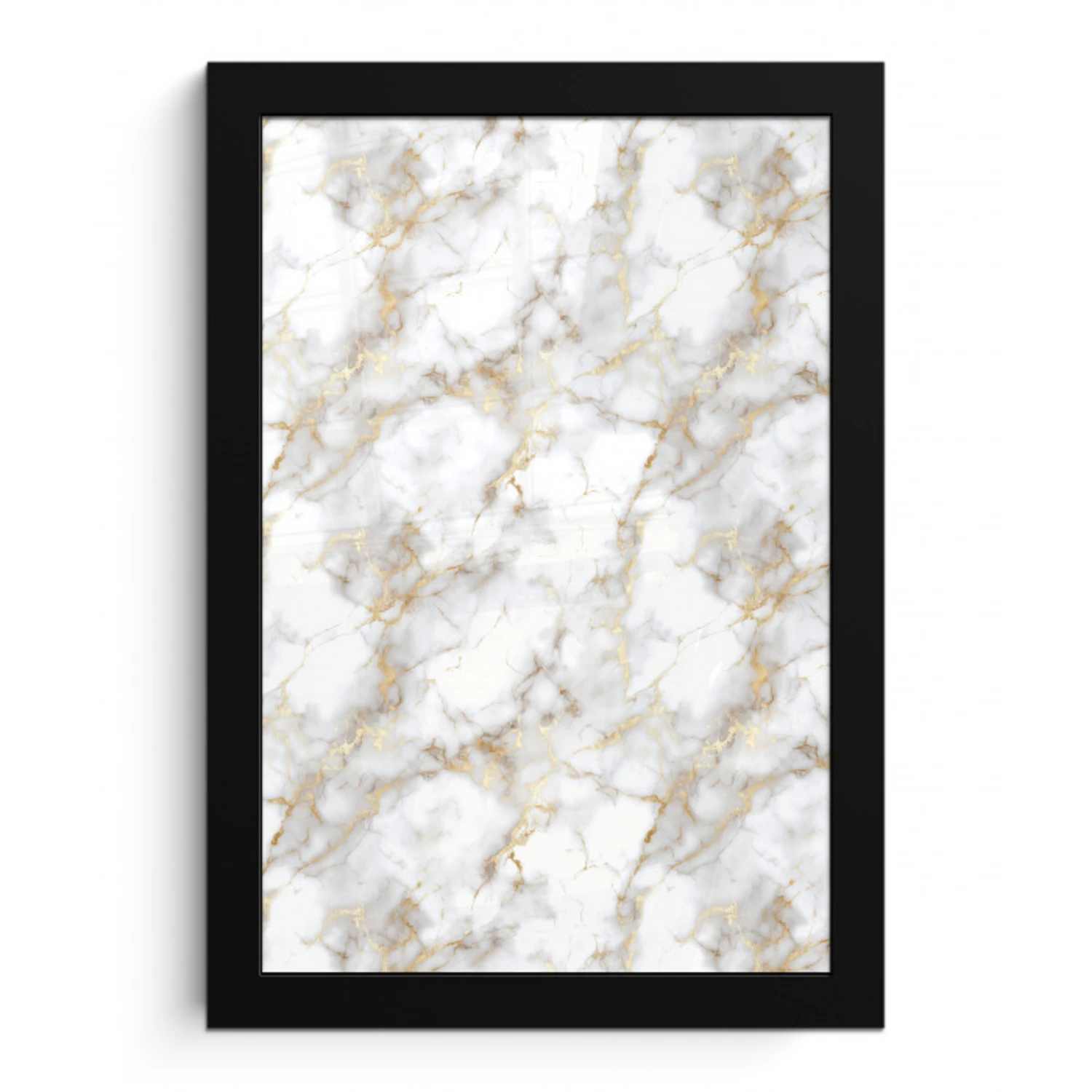 Gouden aders - Marmer - Wit fotolijst zwart zonder passe partout klein 224 -3d