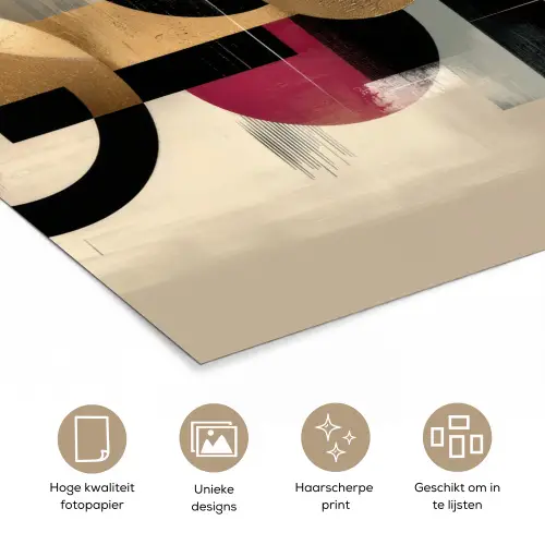 Abstract - Vormen - Beige - Texturen poster papier klein -closeup_NL