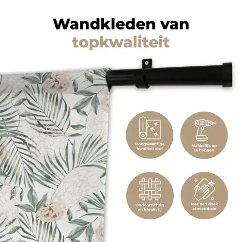 Bohemian - Bloemen - Bladeren - Jungle - Tropical Wandkleed katoen klein -sfeer2